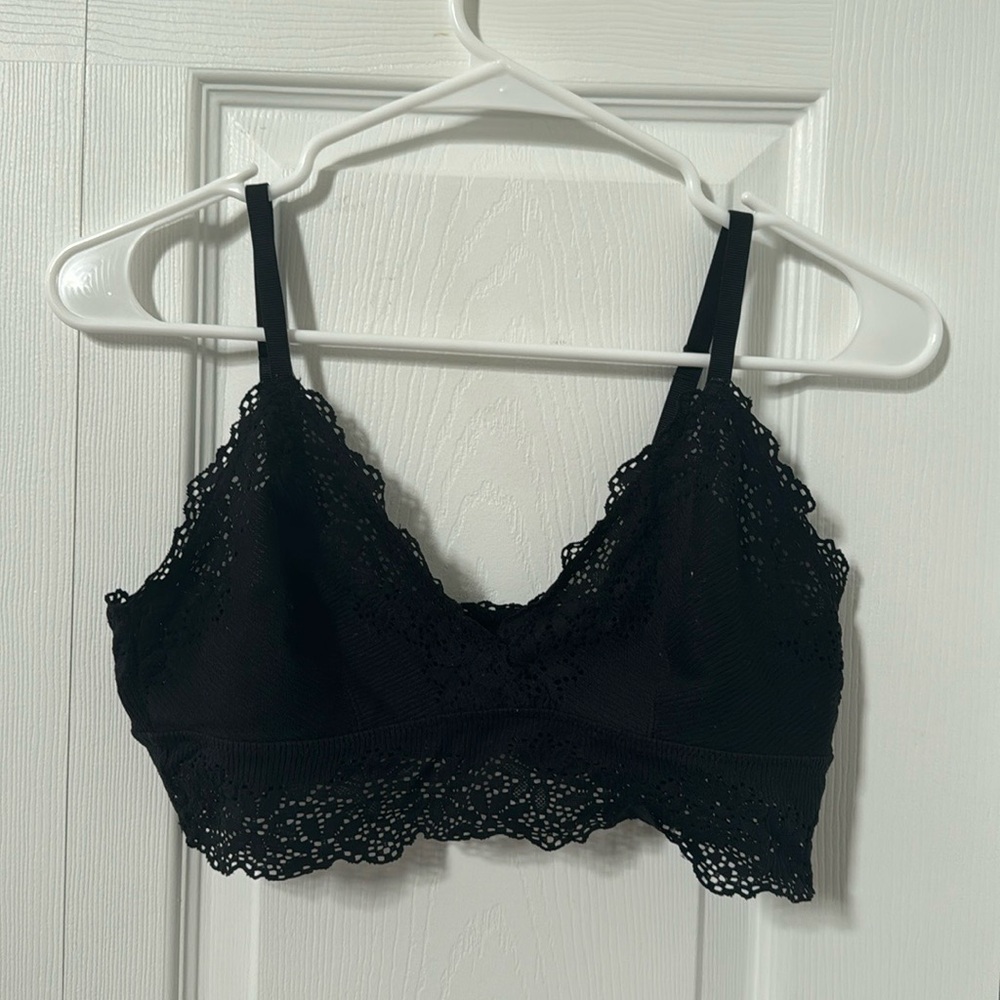 aerie black lace bralette